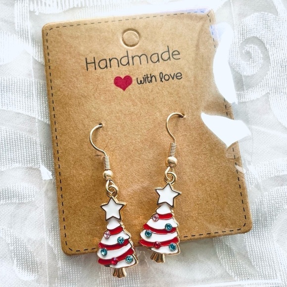 NWT Lot of 2 Festive Christmas Tree Drop Earrings, Holiday Season - Picture 3 of 14